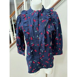 Rochelle Behrens The Shirt Cherry Print Size Small